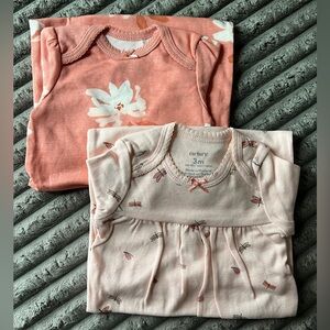 New Carter's Floral and Dragonfly Sleepers in Pink and Peach